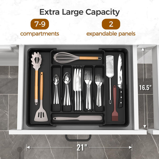 Adjustable Silverware Holder for Spoons Forks Knives