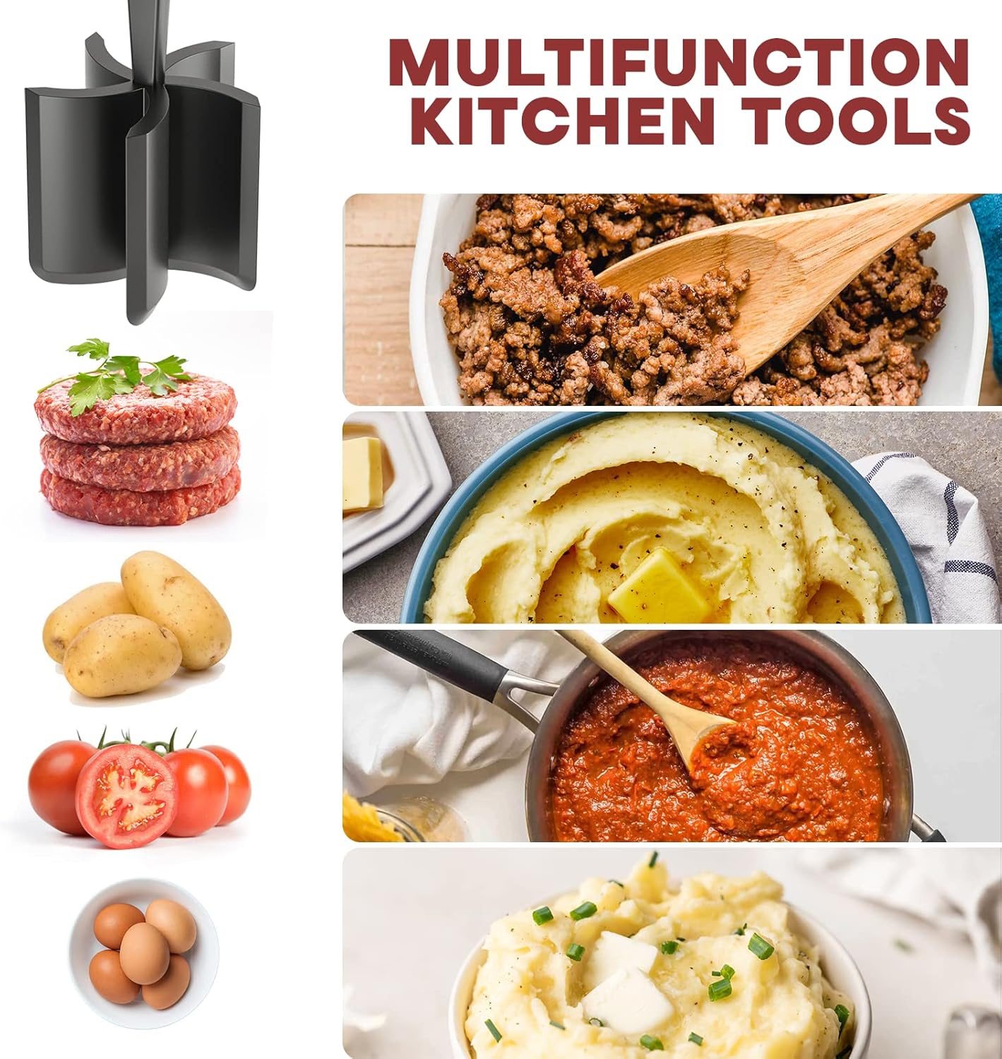 Burger Grinder & Potato Mix Tool, Meat & Poultry Tenderizers